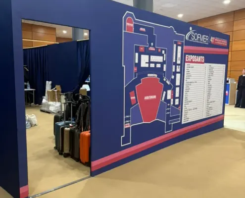 Plan des exposants à l’entrée du congrès SOFMER