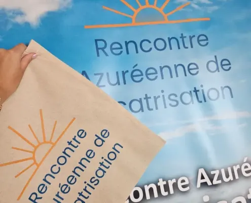 Sac et kakémono de la Rencontre Azuréenne de Cicatrisation